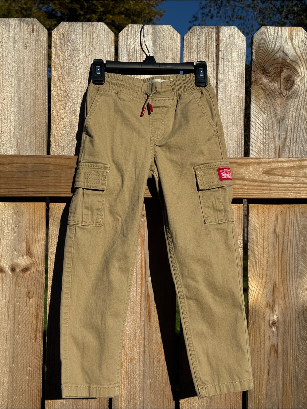 NEW Levi's Khaki Cargo Pants Boy’s size 6 Pull-On Drawstring Tan